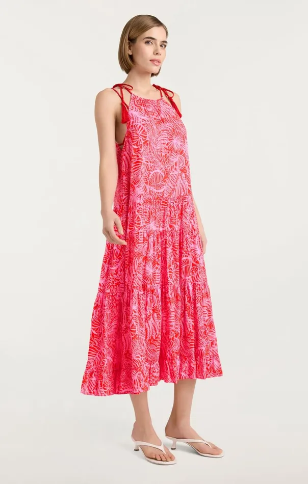 Cinq Sept Tropical Inkblot Winnie Dress Bisoububblegum Women Coverups