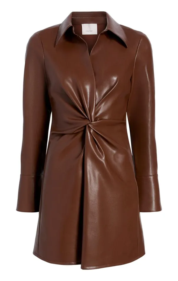 Cinq Sept Vegan Leather Mckenna Dress Espresso Women Mini