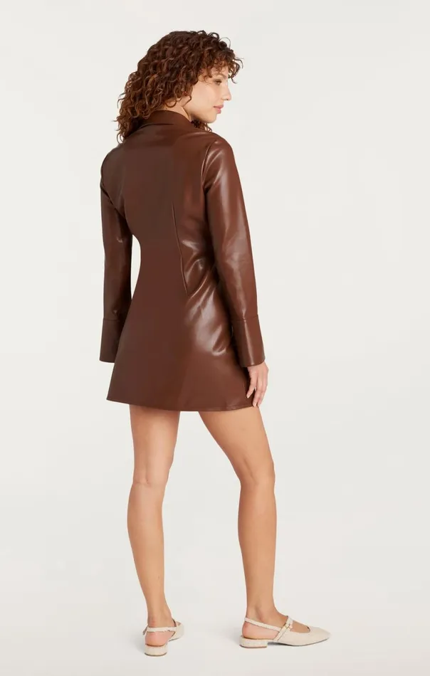 Cinq Sept Vegan Leather Mckenna Dress Espresso Women Mini