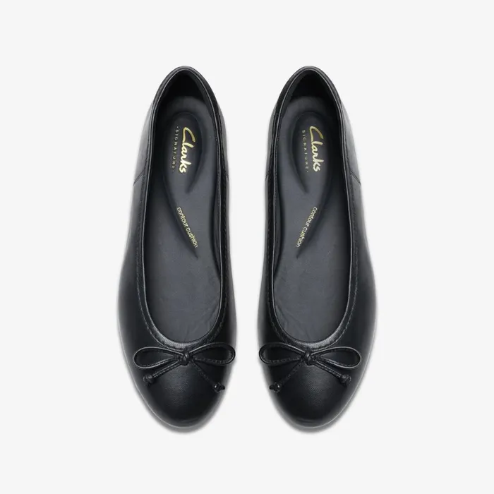 Clarks Ballet Pumps Fawna Lily Black Leather 8211 Women