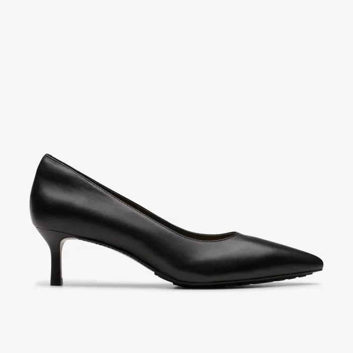 Clarks Black Shoes Adela Court Black Leather 8211 Women