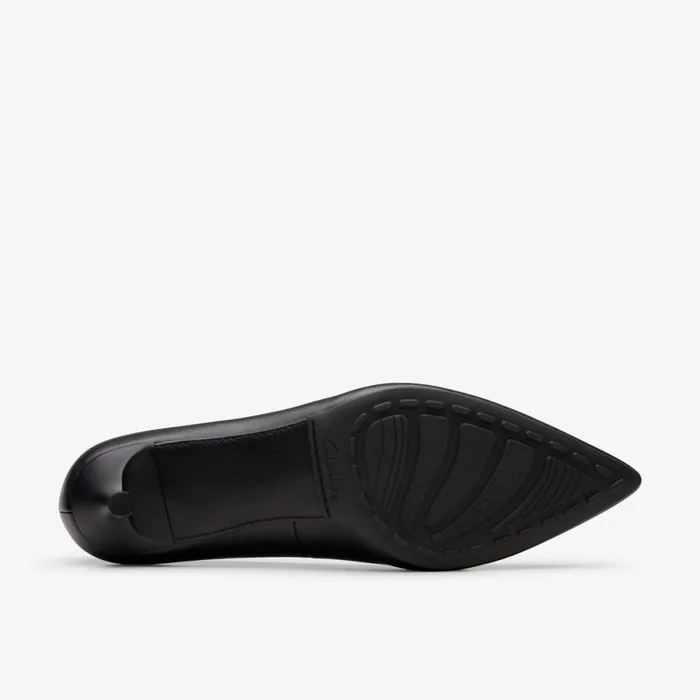 Clarks Black Shoes Adela Court Black Leather 8211 Women