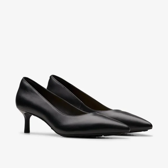Clarks Black Shoes Adela Court Black Leather 8211 Women
