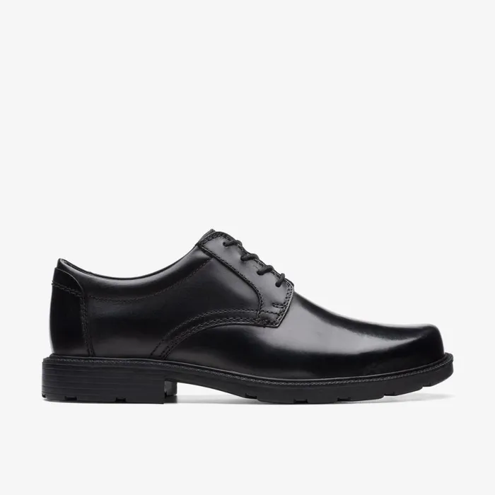 Clarks Black Shoes Kerton Lace Black Leather 8211 Men