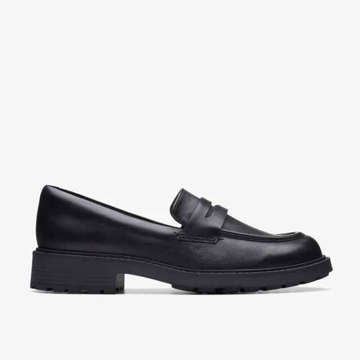 Clarks Black Shoes Orinoco 2 Penny Loafer Black Leather 8211 Women
