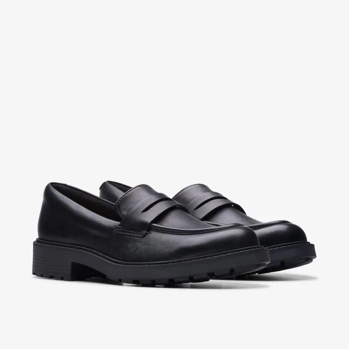 Clarks Black Shoes Orinoco 2 Penny Loafer Black Leather 8211 Women