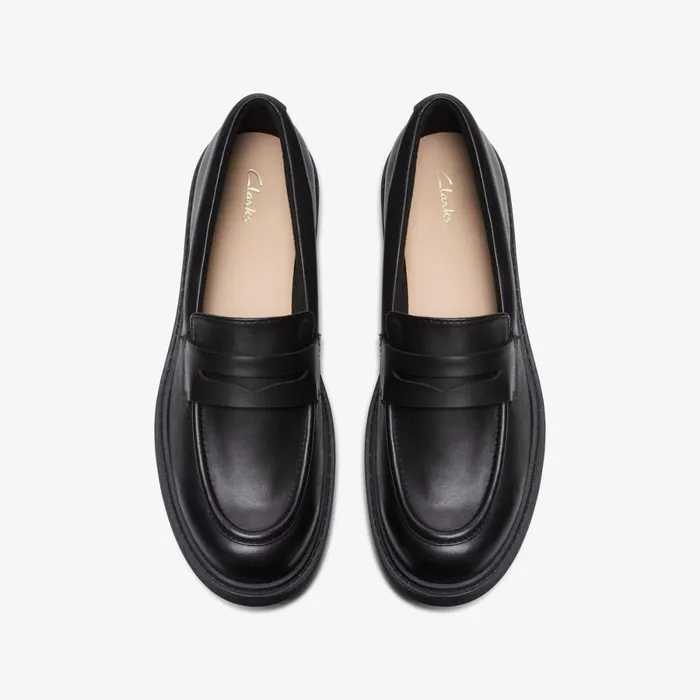 Clarks Black Shoes Orinoco 2 Penny Loafer Black Leather 8211 Women