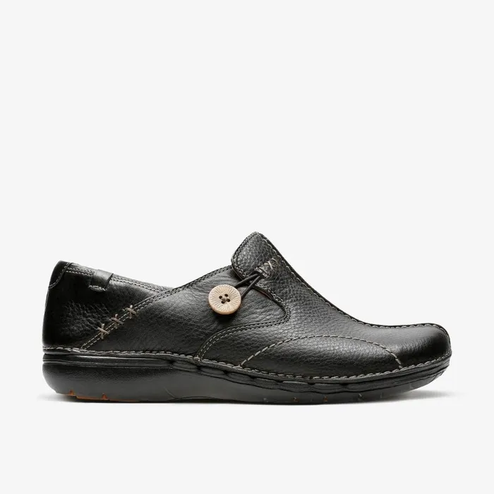 Clarks Black Shoes Un Loop Black Leather 8211 Women
