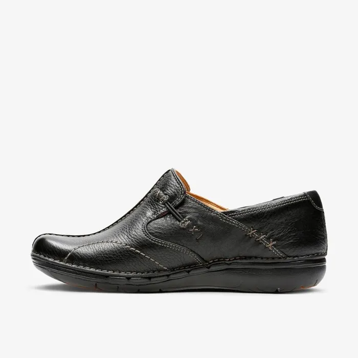 Clarks Black Shoes Un Loop Black Leather 8211 Women
