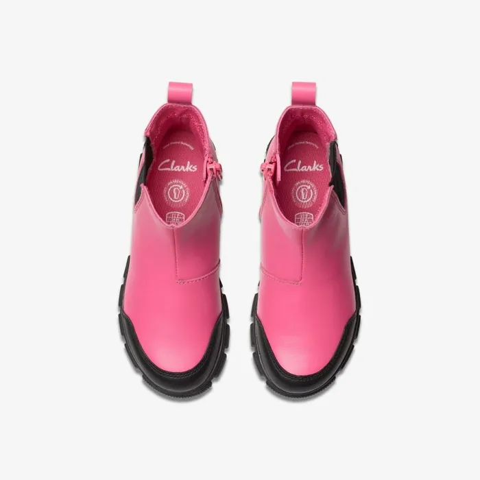 Clarks Boots Evyn Chelsea Bright Pink Leather 8211 Kids