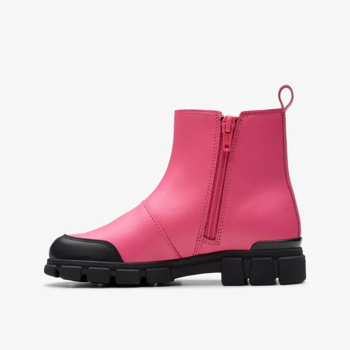 Clarks Boots Evyn Chelsea Bright Pink Leather 8211 Kids