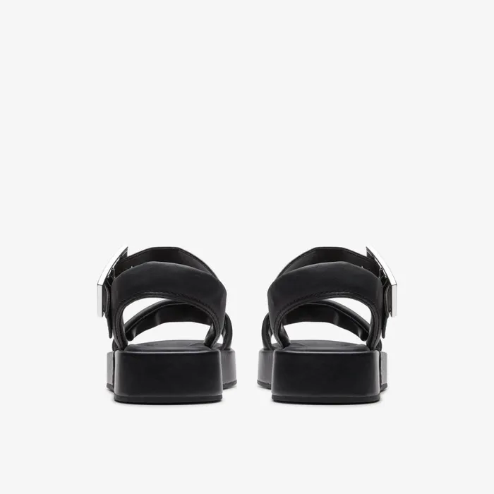 Clarks Flat Sandals Alda Strap Black Leather 8211 Women
