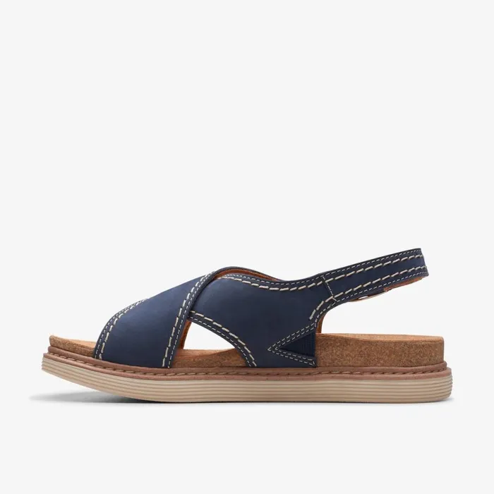 Clarks Flat Sandals Arwell Sling Navy Nubuck 8211 Women