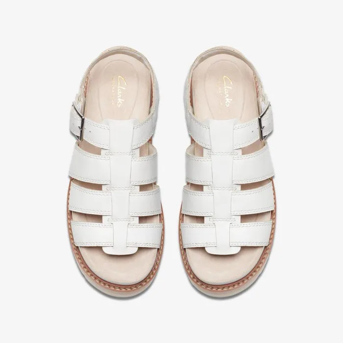 Clarks Flat Sandals Orianna Twist Off White Leather 8211 Women