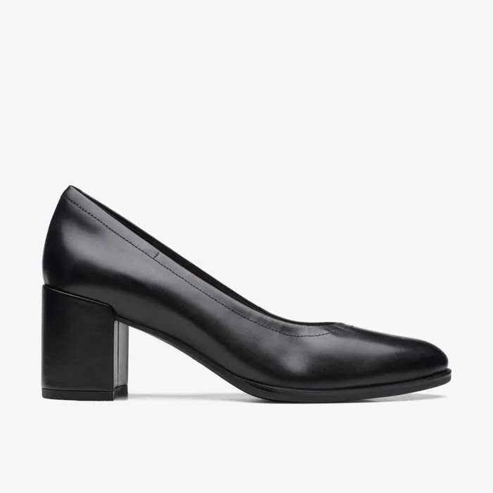 Clarks Heels Freva 55 Court Black Leather 8211 Women
