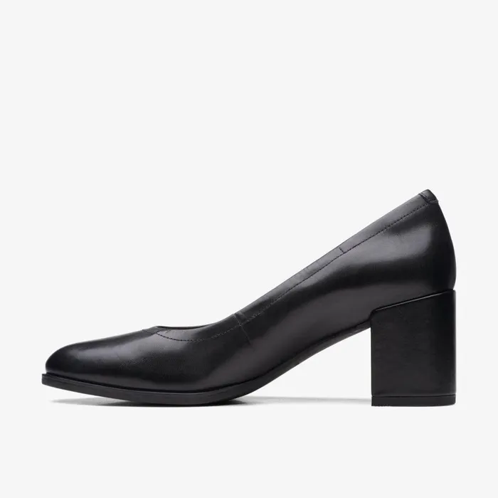 Clarks Heels Freva 55 Court Black Leather 8211 Women
