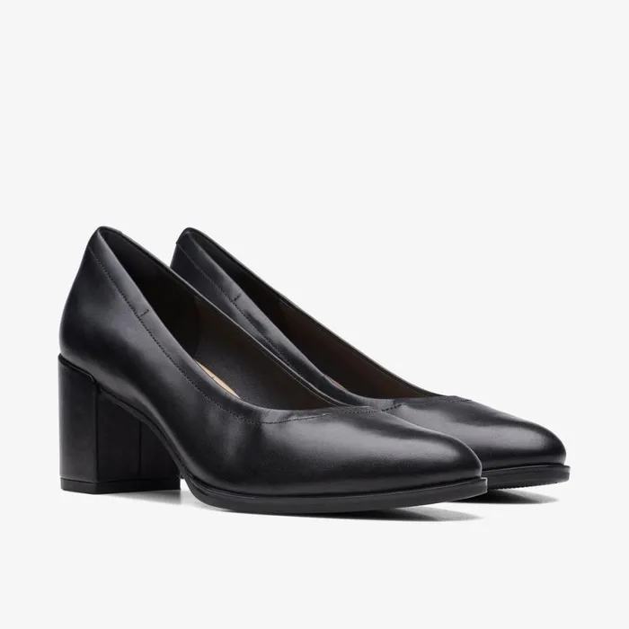 Clarks Heels Freva 55 Court Black Leather 8211 Women