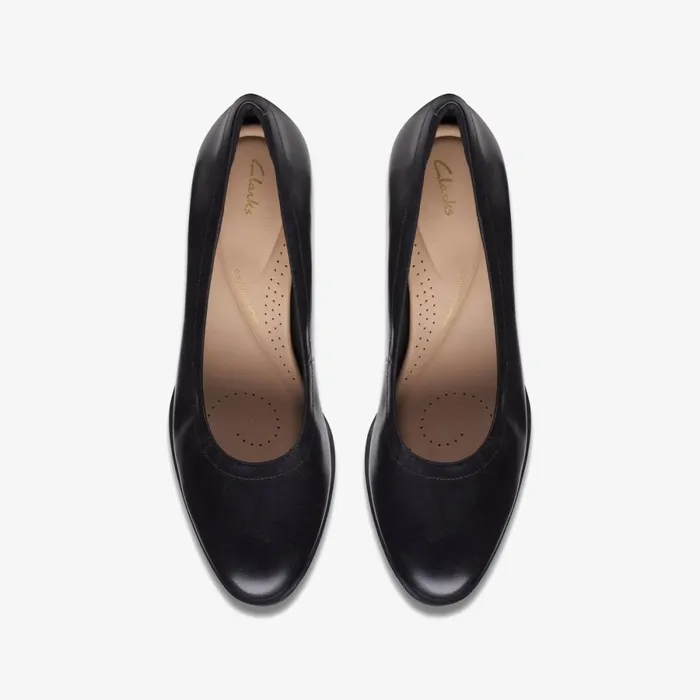 Clarks Heels Freva 55 Court Black Leather 8211 Women