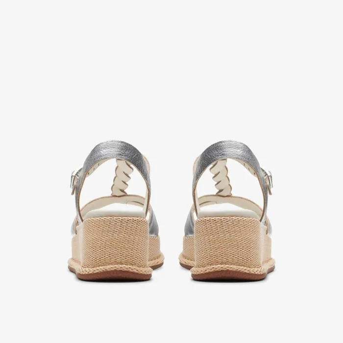 Clarks Heels Kimmei Twist Silver Leather 8211 Women