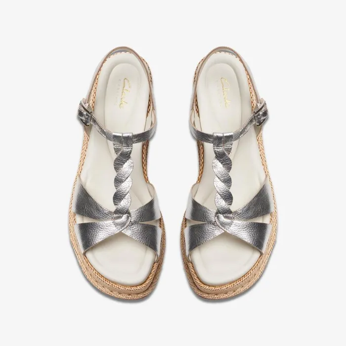 Clarks Heels Kimmei Twist Silver Leather 8211 Women