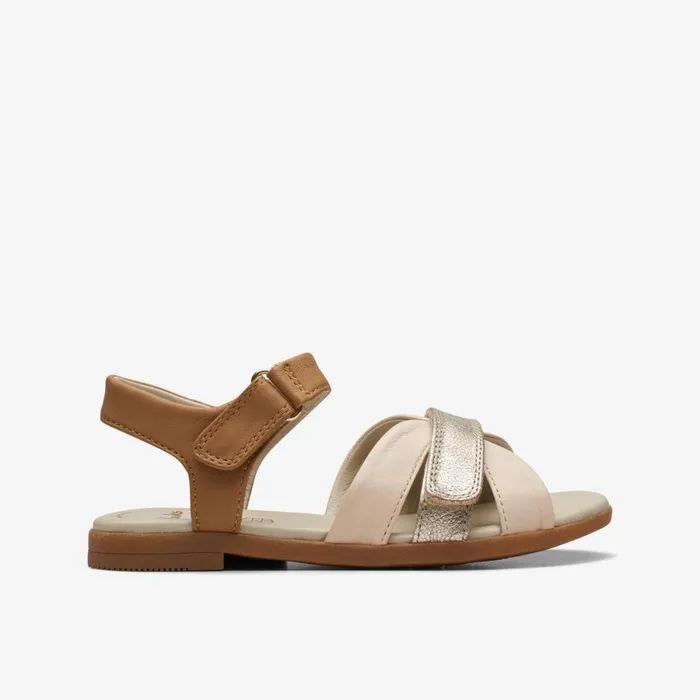 Clarks Sandals Ivy Sea Tan Metallic 8211 Kids