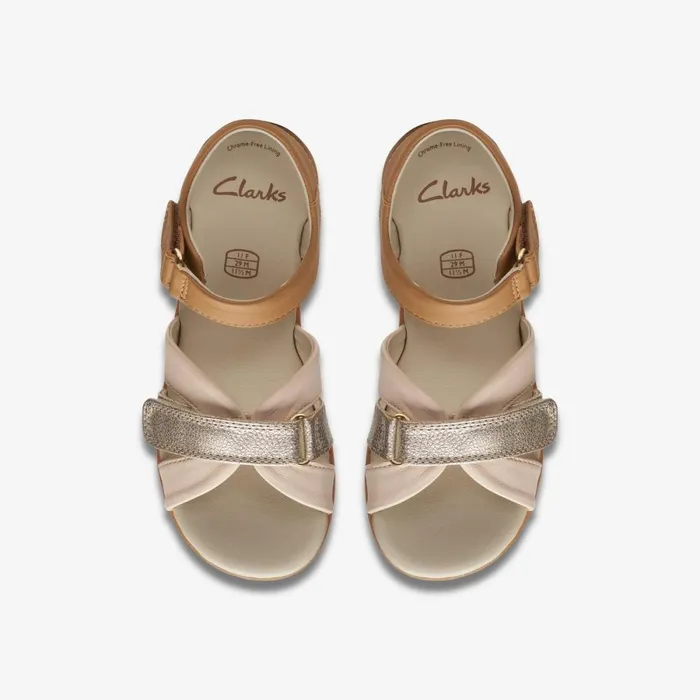 Clarks Sandals Ivy Sea Tan Metallic 8211 Kids
