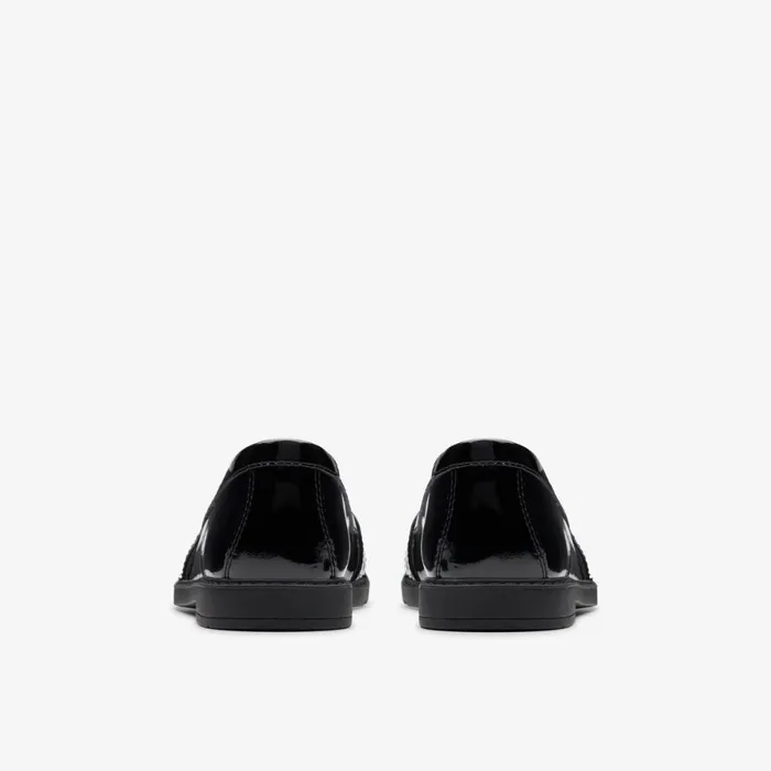 Clarks School Shoes Scala Loafer Black Patent 8211 Kids