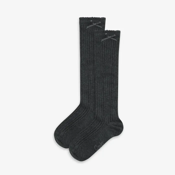 Clarks Socks and Tights Knee High Socks 2 Pack Junior Size 710 Grey 8211 Kids