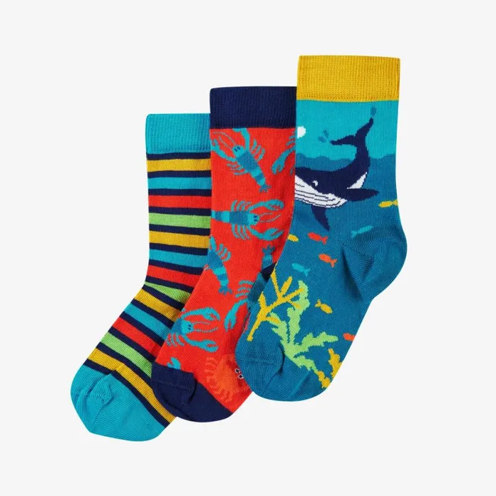 Clarks Socks and Tights Rock My Socks 3 Pack Infant Size 912 Deep Water Multicolour 8211 Kids