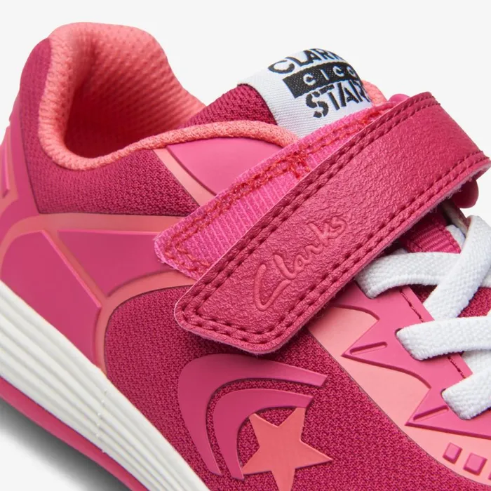 Clarks Trainers Cica Star Flex Pink Combination Synthetic 8211 Kids