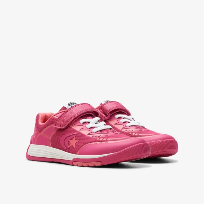 Clarks Trainers Cica Star Flex Pink Combination Synthetic 8211 Kids