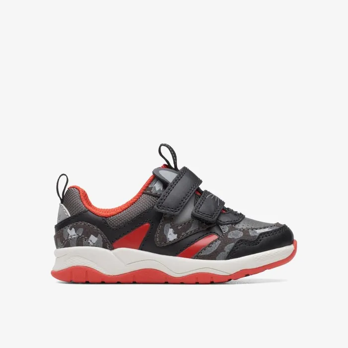 Clarks Trainers Clowder Run Toddler Blackgrey 8211 Kids