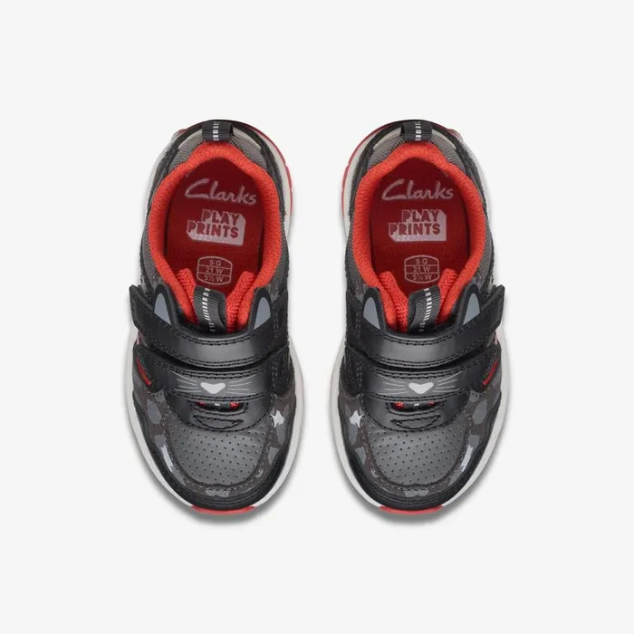 Clarks Trainers Clowder Run Toddler Blackgrey 8211 Kids