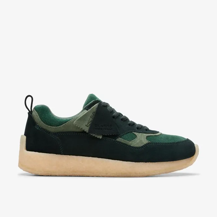 Clarks Trainers Lockhill Dark Green Combination 8211 Men