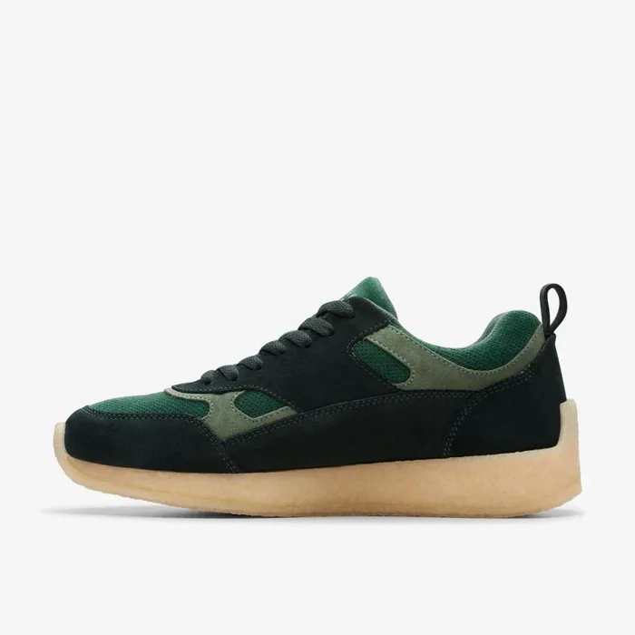 Clarks Trainers Lockhill Dark Green Combination 8211 Men