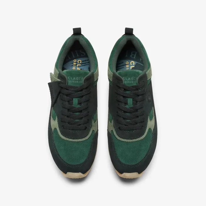 Clarks Trainers Lockhill Dark Green Combination 8211 Men