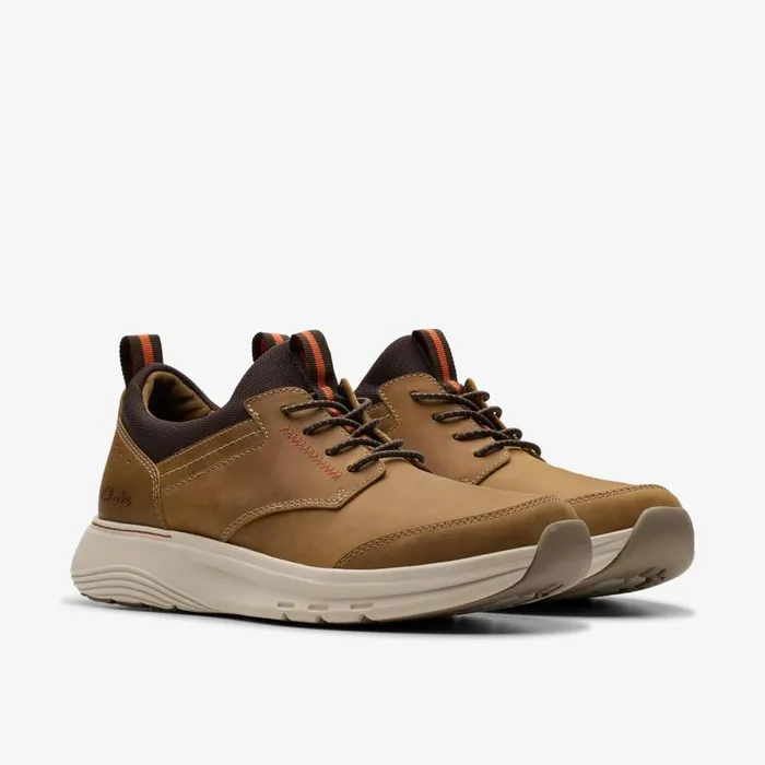 Clarks Trainers Motion Trek Ez Dark Tan Leather 8211 Men