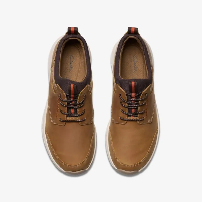 Clarks Trainers Motion Trek Ez Dark Tan Leather 8211 Men