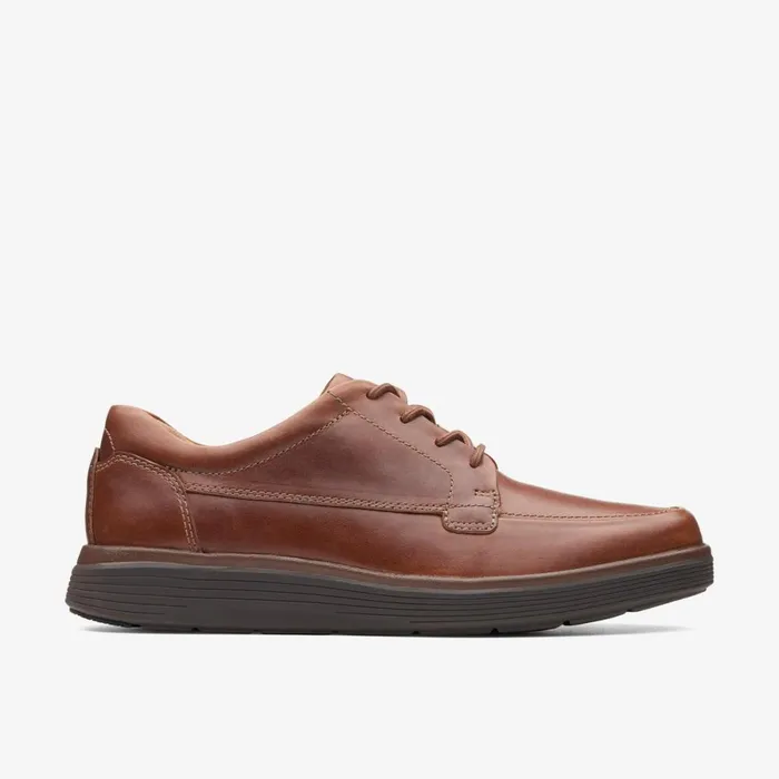 Clarks Wide Fit Shoes Un Abode Ease Dark Tan Leather 8211 Men