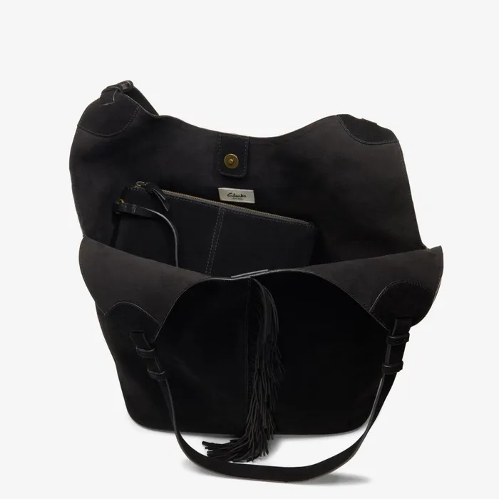 Clarks Women039s Bags Casual Tote 2 Black Suede 8211 Women