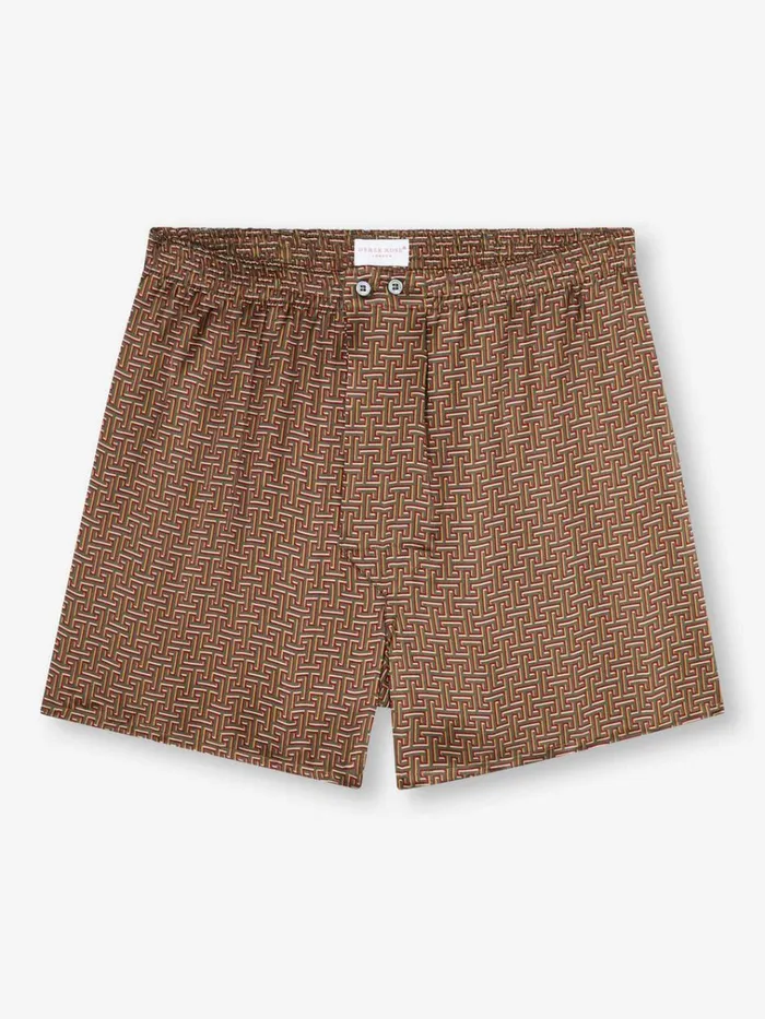 Classic Fit Boxer Shorts Men Derek Rose Classic Fit Boxers Brindisi 109 Silk Satin Green