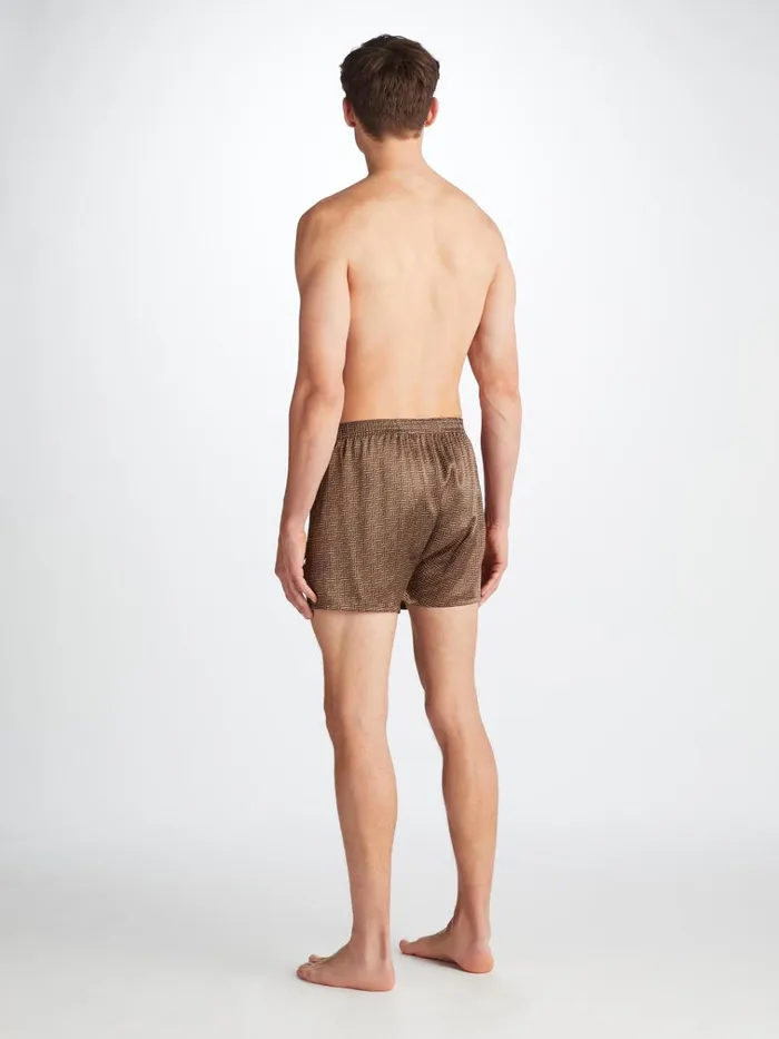 Classic Fit Boxer Shorts Men Derek Rose Classic Fit Boxers Brindisi 109 Silk Satin Green