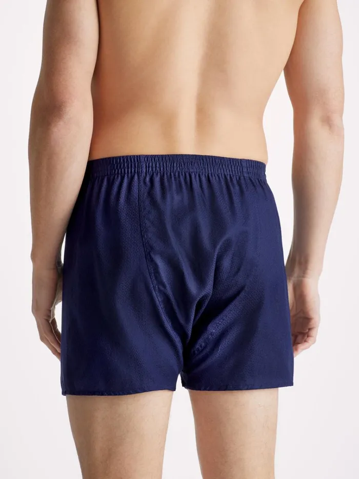 Classic Fit Boxer Shorts Men Derek Rose Classic Fit Boxers Lombard 6 Cotton Jacquard Navy