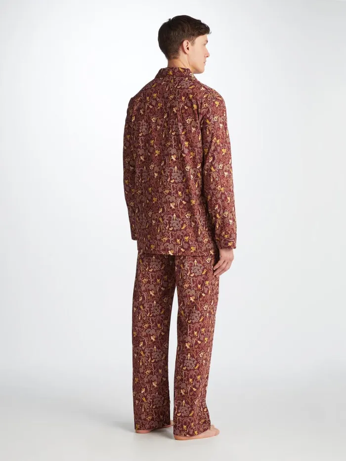 Classic Fit Pajamas Men Derek Rose Classic Fit Pajamas Ledbury 74 Cotton Batiste Burgundy