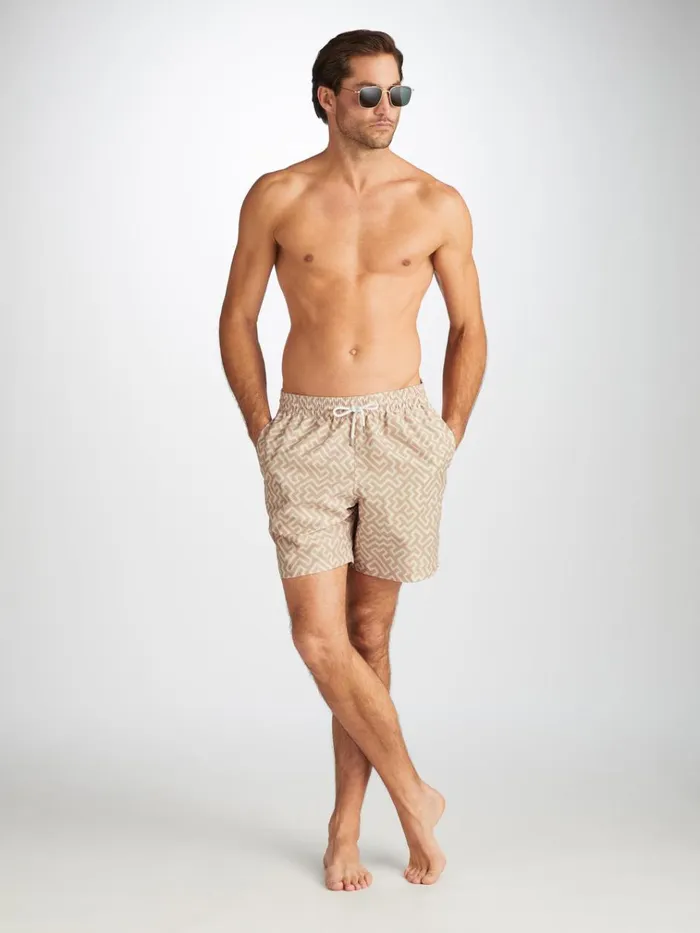 Classic Fit Swim Shorts Men Derek Rose Swim Shorts Tropez 16 Sand