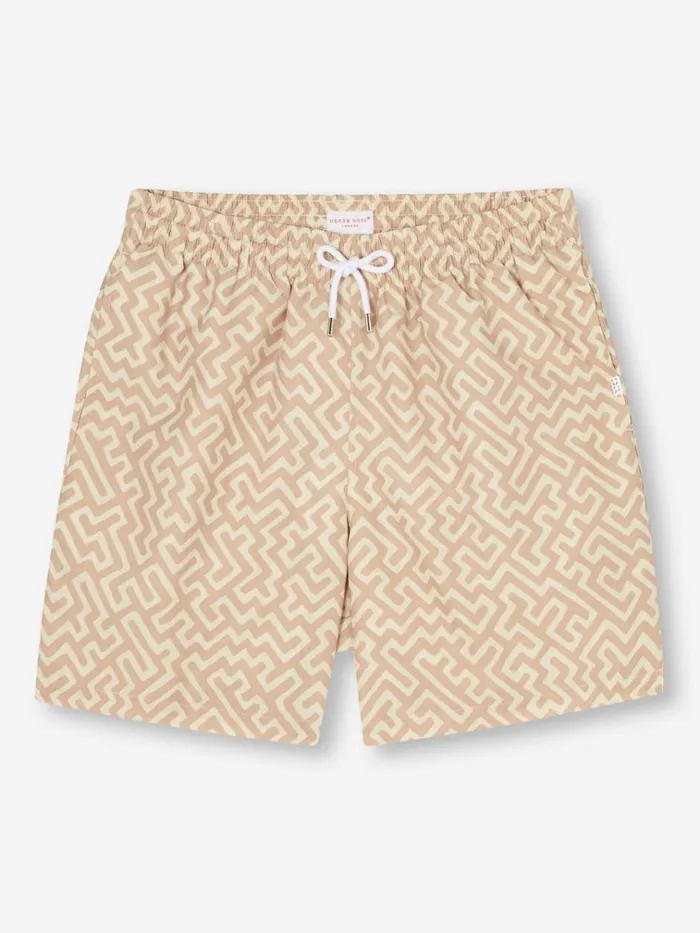 Classic Fit Swim Shorts Men Derek Rose Swim Shorts Tropez 16 Sand