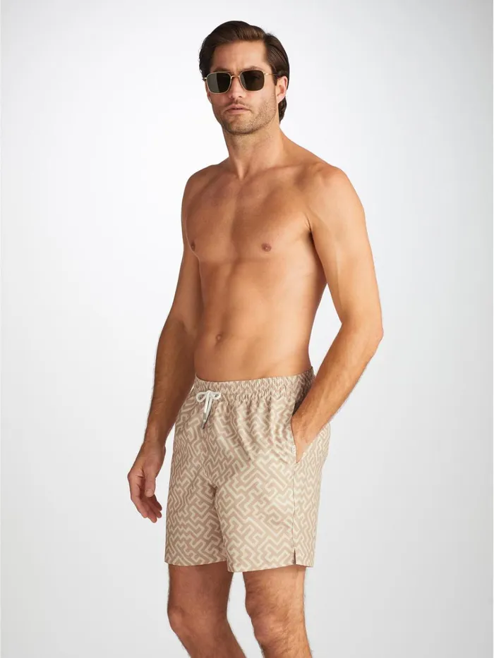Classic Fit Swim Shorts Men Derek Rose Swim Shorts Tropez 16 Sand