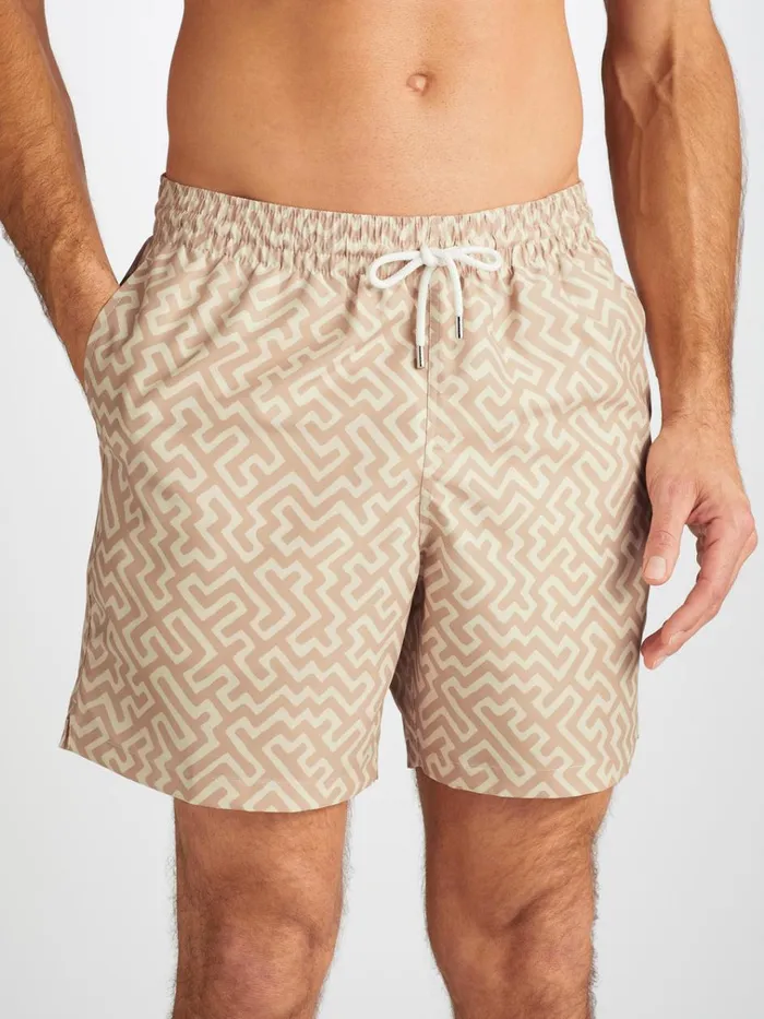 Classic Fit Swim Shorts Men Derek Rose Swim Shorts Tropez 16 Sand