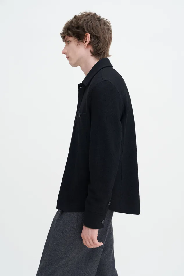 Coats and Jackets Boiled Wool Shirt Jacket Black 8211 filippak Men