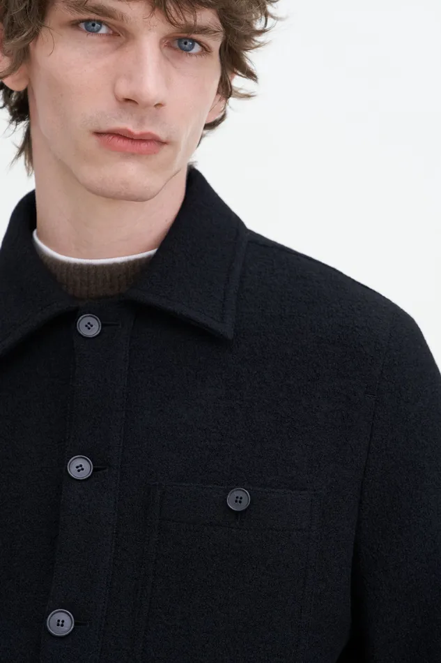 Coats and Jackets Boiled Wool Shirt Jacket Black 8211 filippak Men Coats and Jackets Boiled Wool Shirt Jacket Black 8211 filippak Men